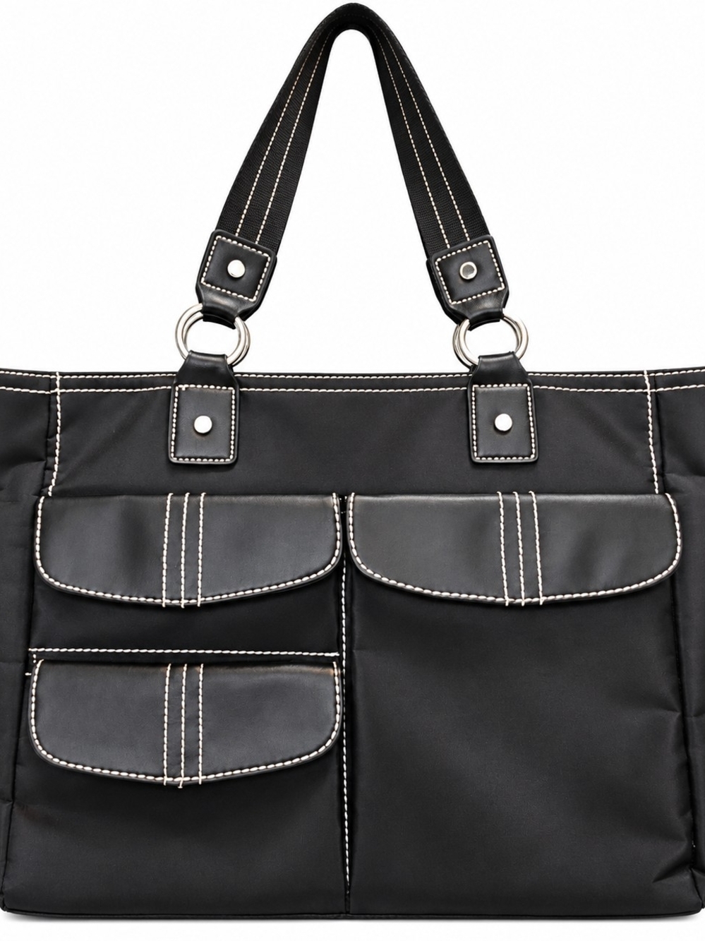 Merona Black Tote Bag 14x13x5